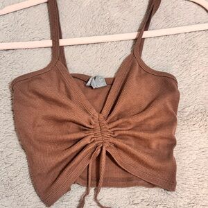 Brown Cinched Front Tank